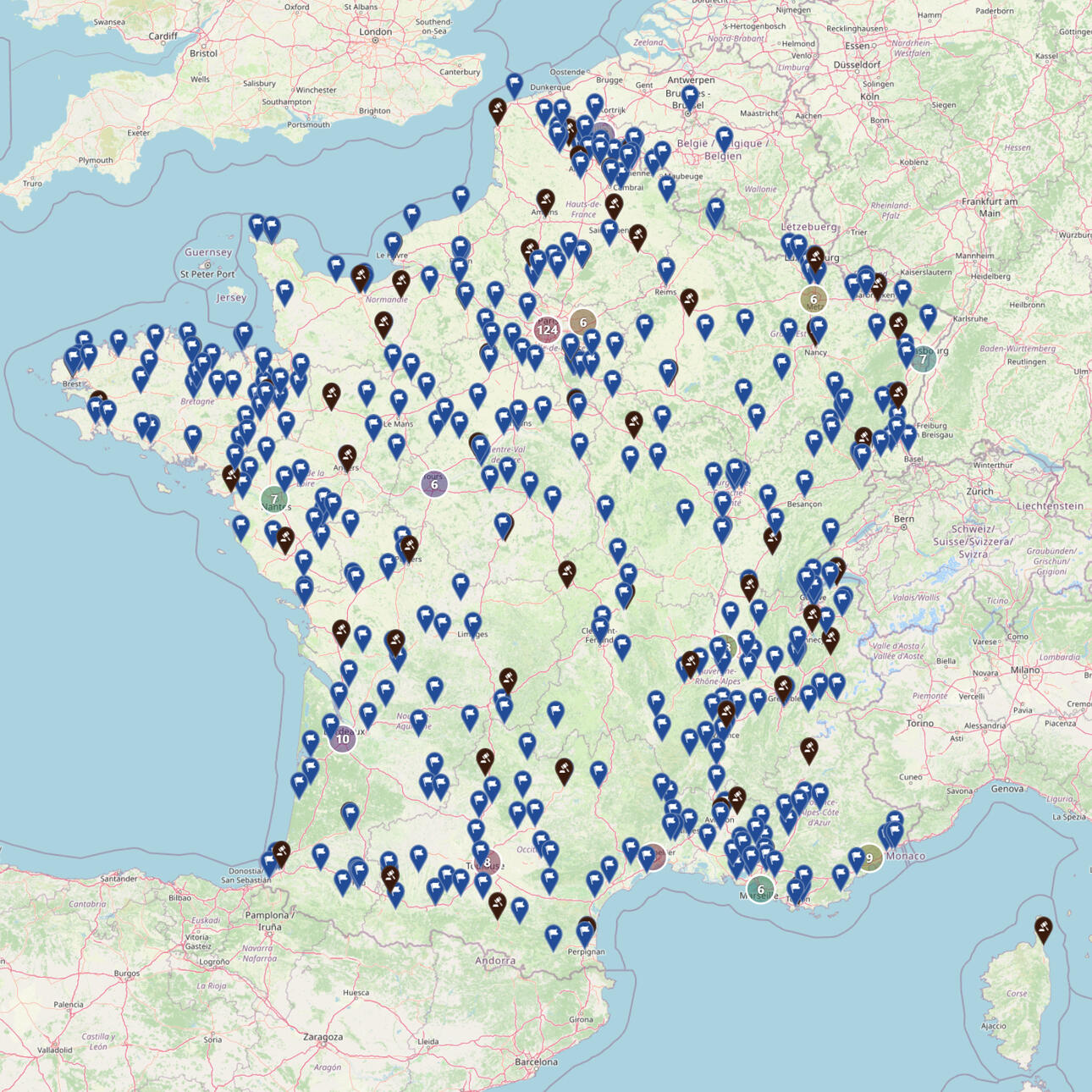 capture d'écran de la carte administrative
